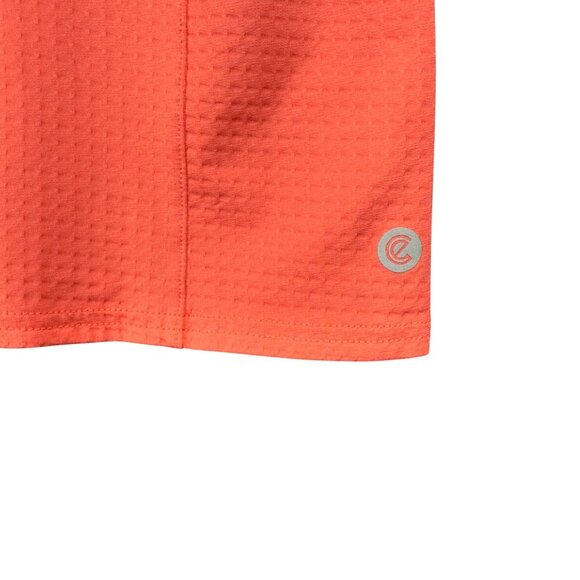 Bette & Court Swing Top Womens M Coral Long Sleeve 1/4 Zip Mesh Panels Textured - Picture 8 of 14